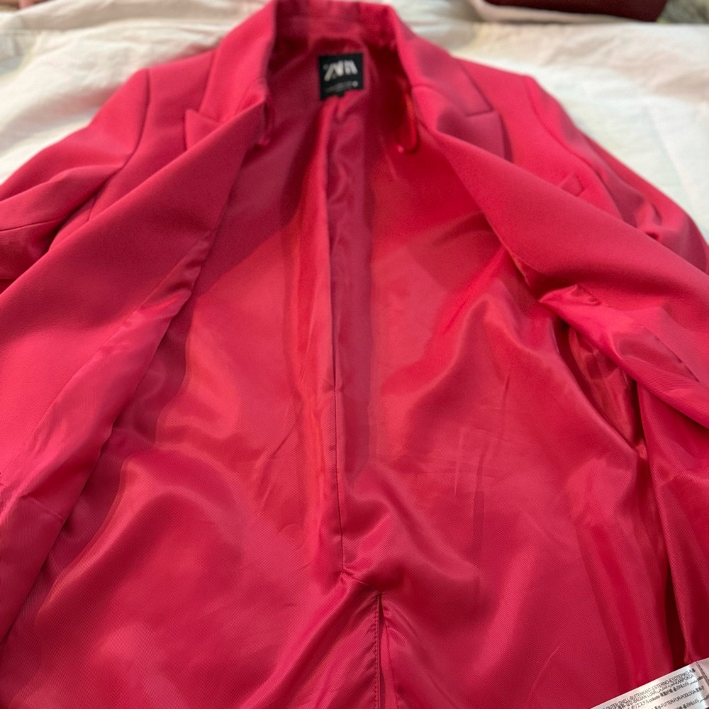 Zara Women's Vibrant Pink Suit Jacket - Picture 6 of 10